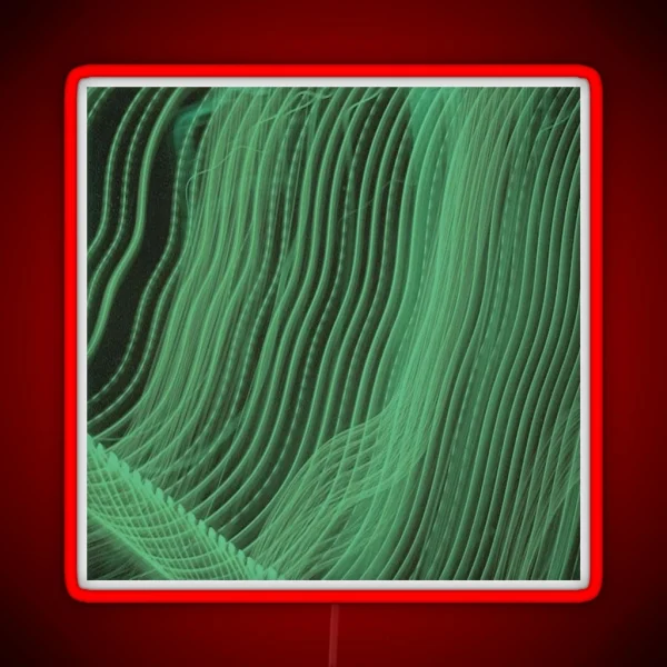 Neon Green Wavy Light Lines RGB Neon Sign