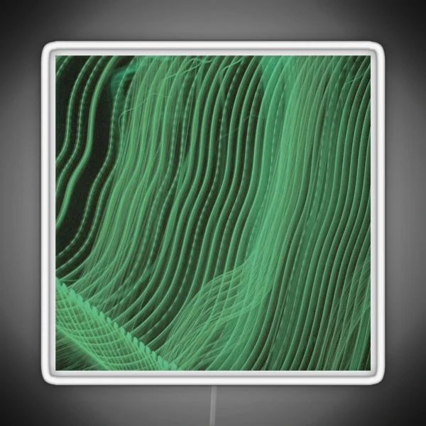 Neon Green Wavy Light Lines RGB Neon Sign