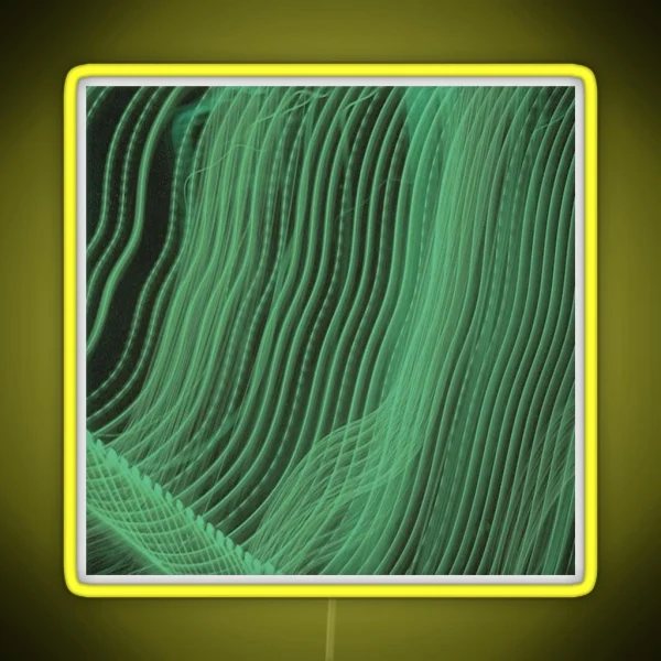 Neon Green Wavy Light Lines RGB Neon Sign