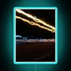 RGB Neon Wall Sign with Flickering Colorful Light Trails Effect