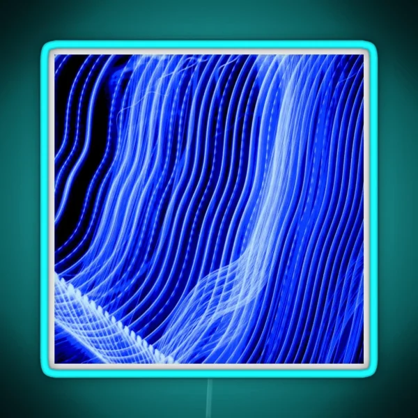 Neon Light Wavy Lines Blue RGB Neon Sign