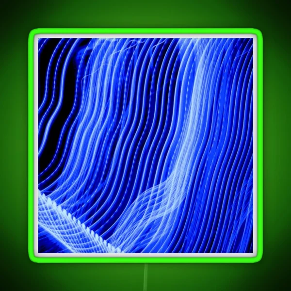 Neon Light Wavy Lines Blue RGB Neon Sign