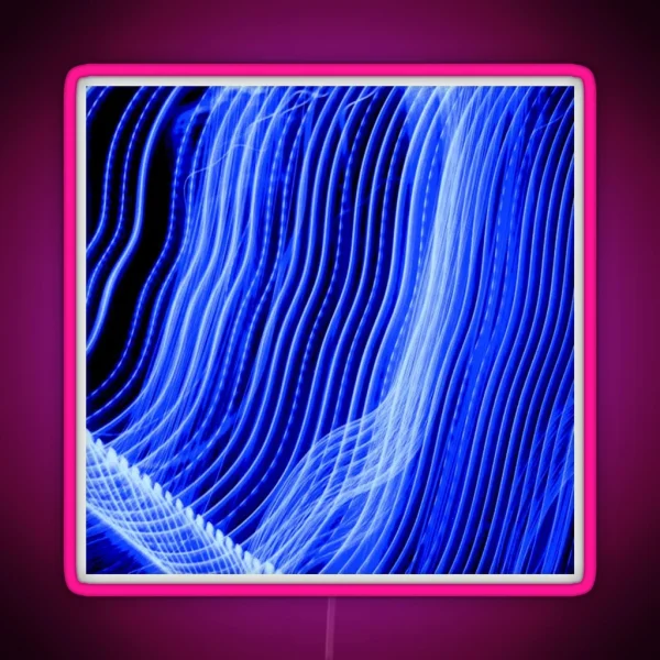 Neon Light Wavy Lines Blue RGB Neon Sign
