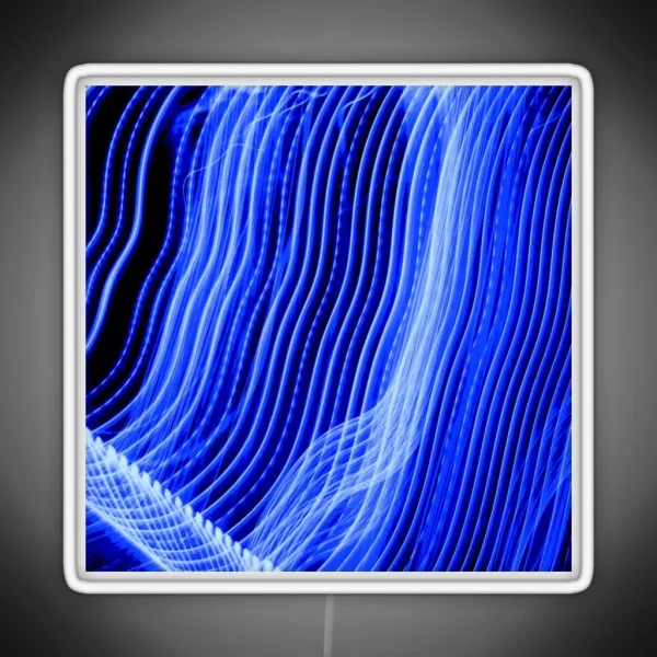 Neon Light Wavy Lines Blue RGB Neon Sign