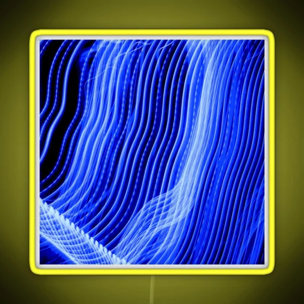Neon Light Wavy Lines Blue RGB Neon Sign