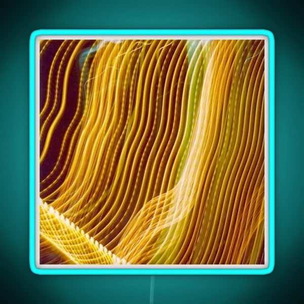 Neon Light Wavy Lines Yellow RGB Neon Sign