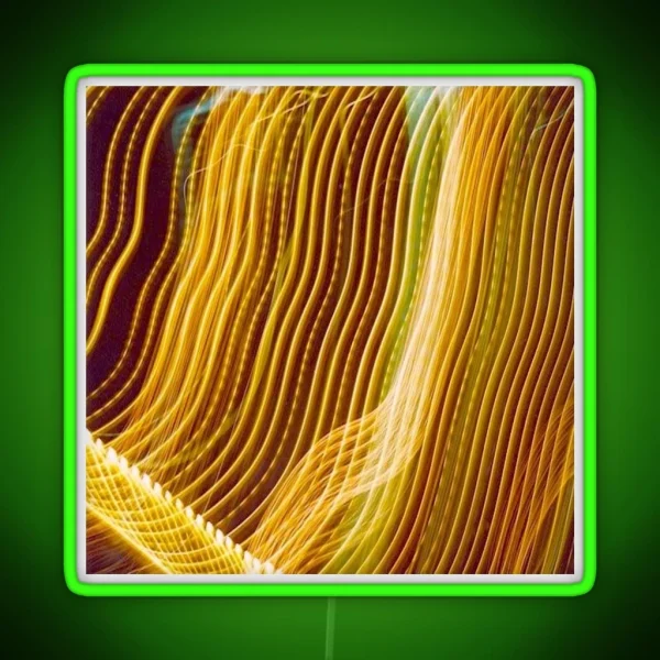 Neon Light Wavy Lines Yellow RGB Neon Sign