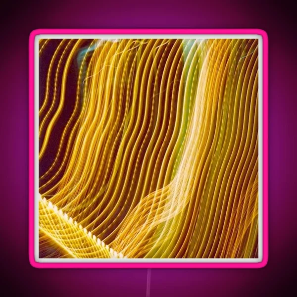 Neon Light Wavy Lines Yellow RGB Neon Sign