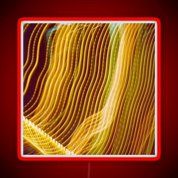 Neon Light Wavy Lines Yellow RGB Neon Sign