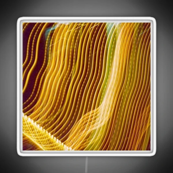 Neon Light Wavy Lines Yellow RGB Neon Sign