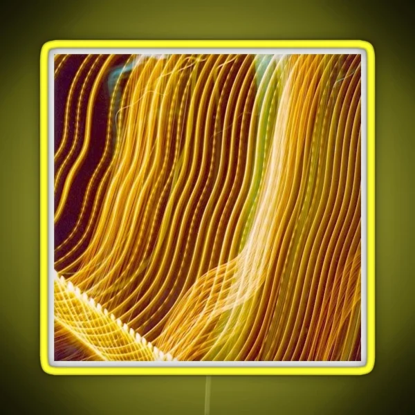 Neon Light Wavy Lines Yellow RGB Neon Sign