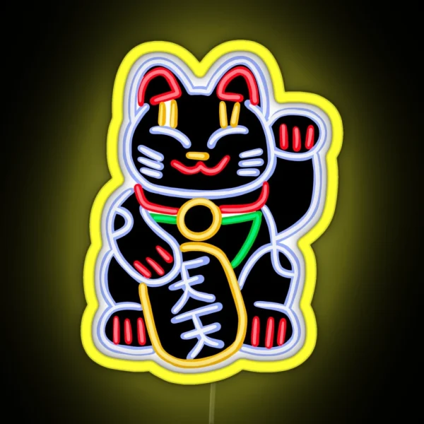 Neon Lucky Cat RGB Neon Sign