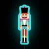 Neon Nutcracker decoration with colorful RGB LED light display.