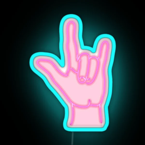 Neon Pink Yolo Hand Led RGB Neon Sign