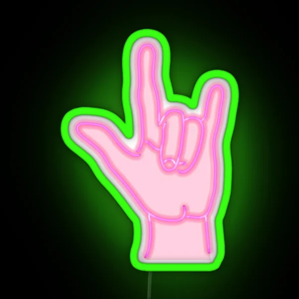 Neon Pink Yolo Hand Led RGB Neon Sign