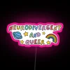 Neurodivergent and Queer pride rainbow color changing LED display wall