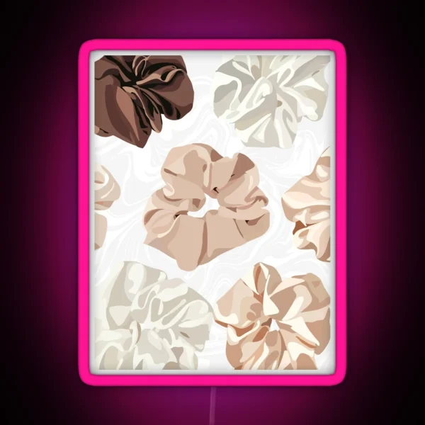 Neutral Scrunchies Illustration RGB Neon Sign