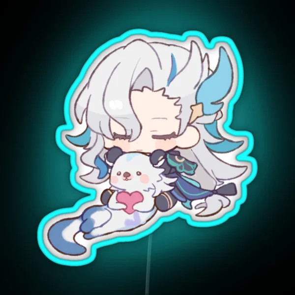 Neuvillette Chibi Cute Genshin Impact Otter RGB Neon Sign