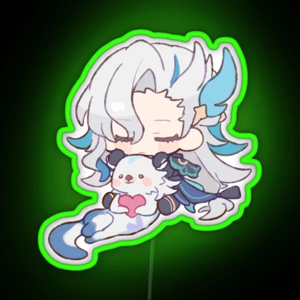 Neuvillette Chibi Cute Genshin Impact Otter RGB Neon Sign