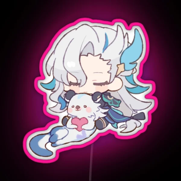 Neuvillette Chibi Cute Genshin Impact Otter RGB Neon Sign