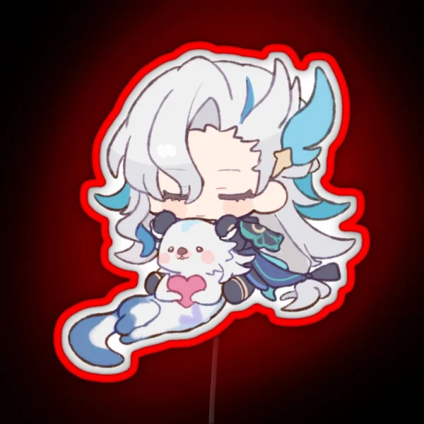 Neuvillette Chibi Cute Genshin Impact Otter RGB Neon Sign