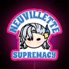 RGB Neon Sign with Chibi Typography Inspired by Genshin Impact