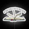 Eye-catching LED book light with colorful RGB glow ambiance.
