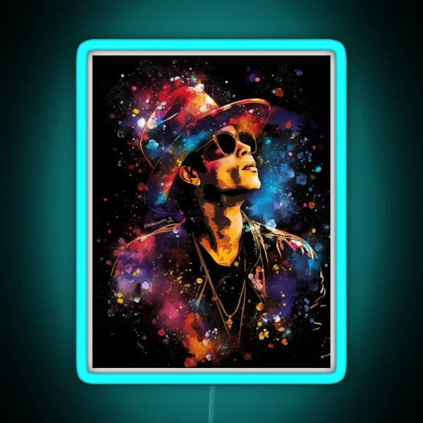 New Bruno Mars Watercolor A RGB Neon Sign