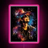 RGB Neon Art Canvas Wall Sign Featuring Bruno Mars Watercolor