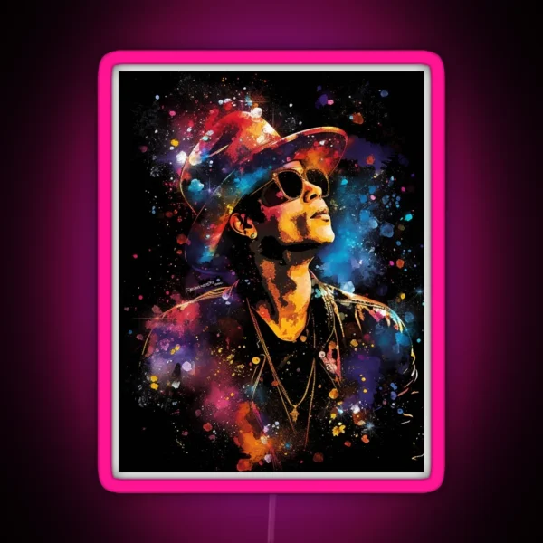 New Bruno Mars Watercolor A RGB Neon Sign
