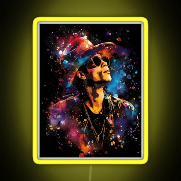 New Bruno Mars Watercolor A RGB Neon Sign