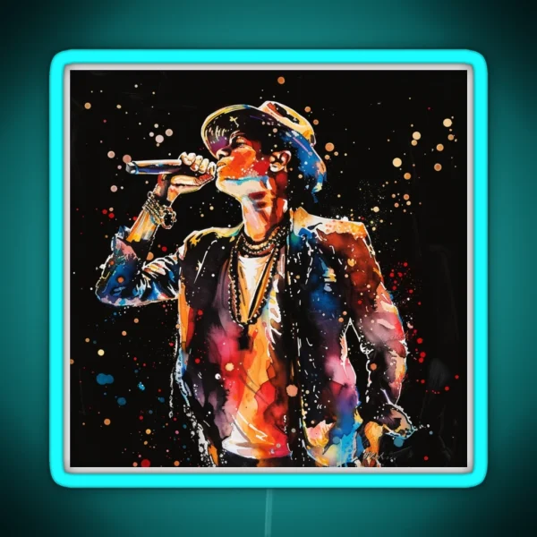 New Bruno Mars Watercolor E RGB Neon Sign