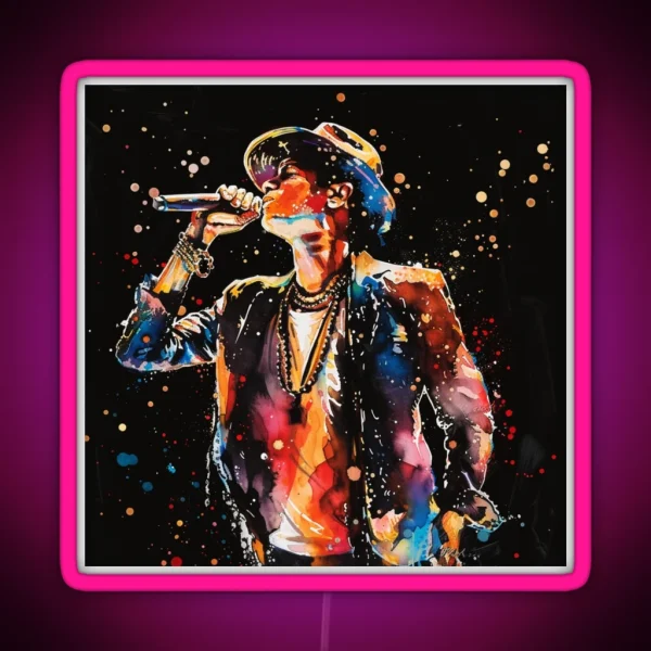 New Bruno Mars Watercolor E RGB Neon Sign