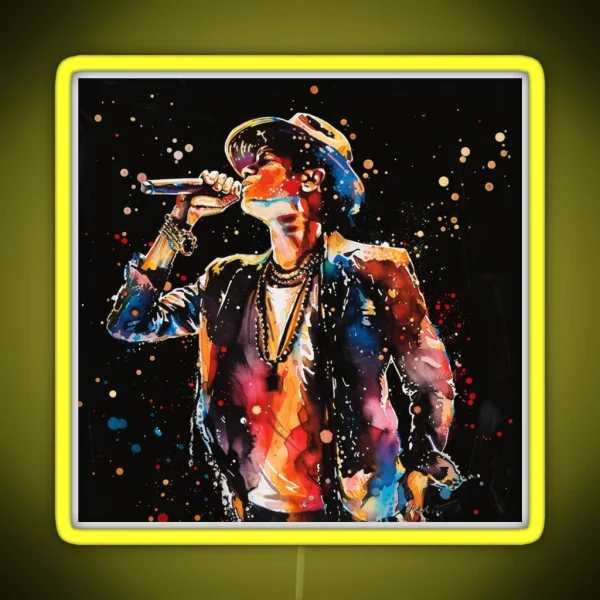 New Bruno Mars Watercolor E RGB Neon Sign
