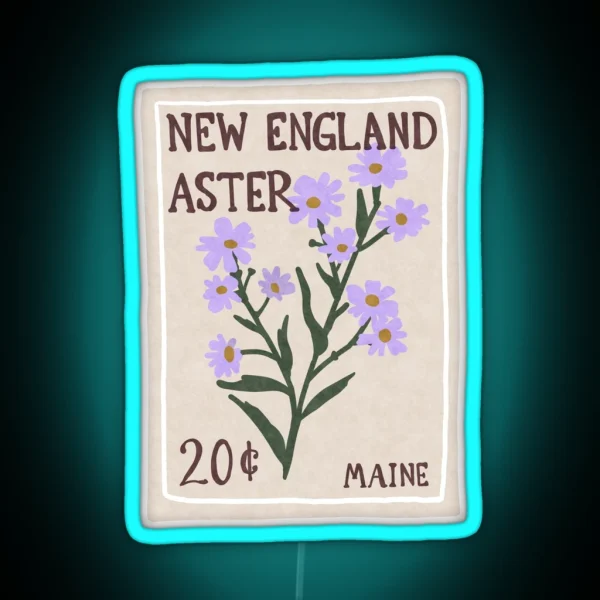 New England Asters RGB Neon Sign