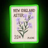 Vibrant New England Asters Inspired RGB Neon Wall Decor Accent