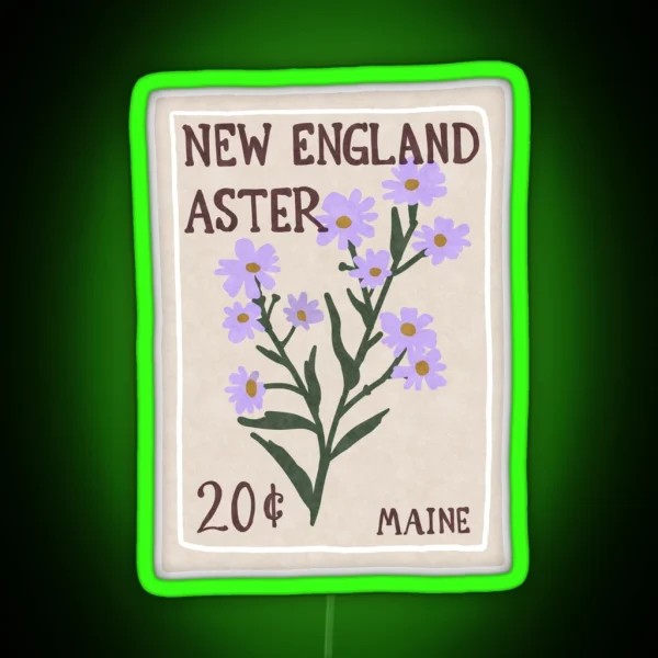 New England Asters RGB Neon Sign