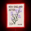 Vibrant New England-inspired floral design in radiant RGB neon lights.