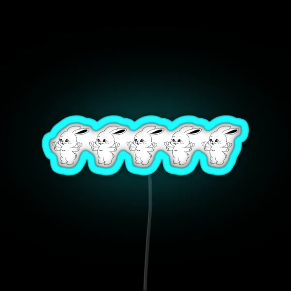 New Jeans Bunnies RGB Neon Sign
