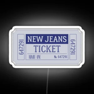 New Jeans Kpop Ticket RGB Neon Sign