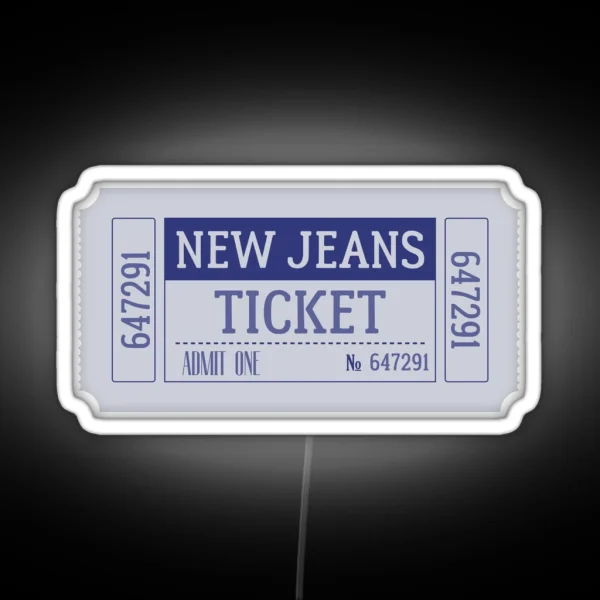 New Jeans Kpop Ticket RGB Neon Sign