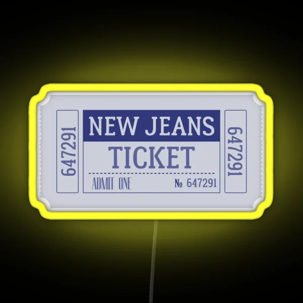 New Jeans Kpop Ticket RGB Neon Sign