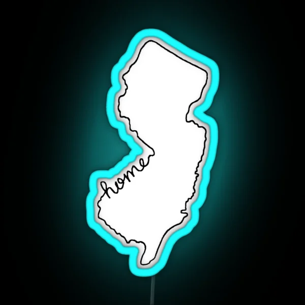 New Jersey Home State Outline RGB Neon Sign