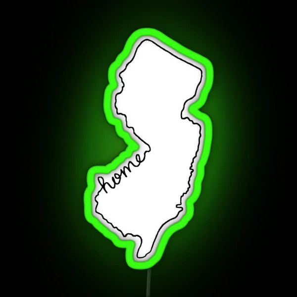 New Jersey Home State Outline RGB Neon Sign