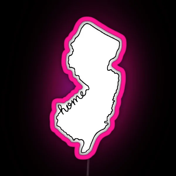 New Jersey Home State Outline RGB Neon Sign