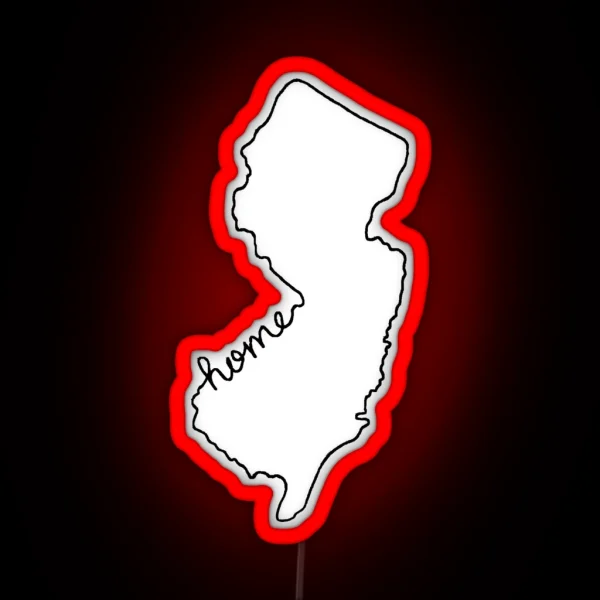 New Jersey Home State Outline RGB Neon Sign