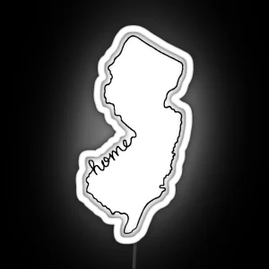 New Jersey Home State Outline RGB Neon Sign