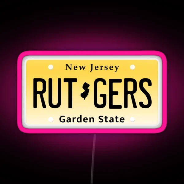 New Jersey RU License Plate RGB Neon Sign