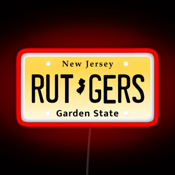 New Jersey RU License Plate RGB Neon Sign