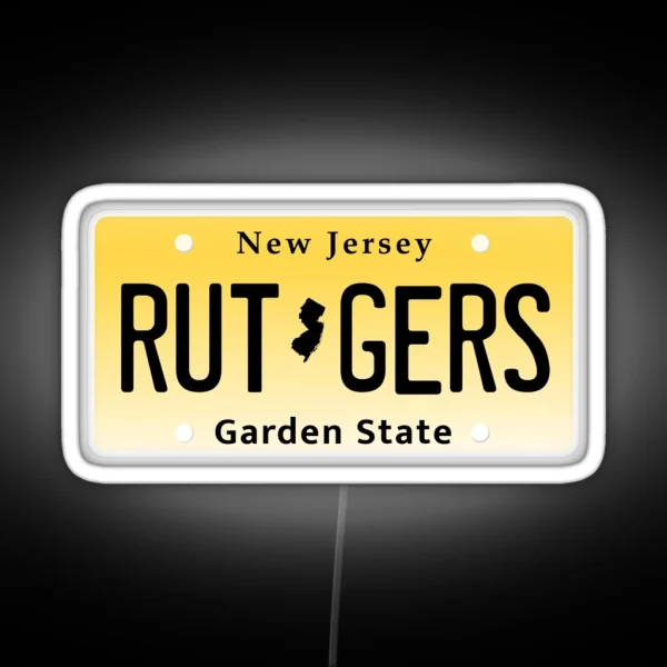 New Jersey RU License Plate RGB Neon Sign